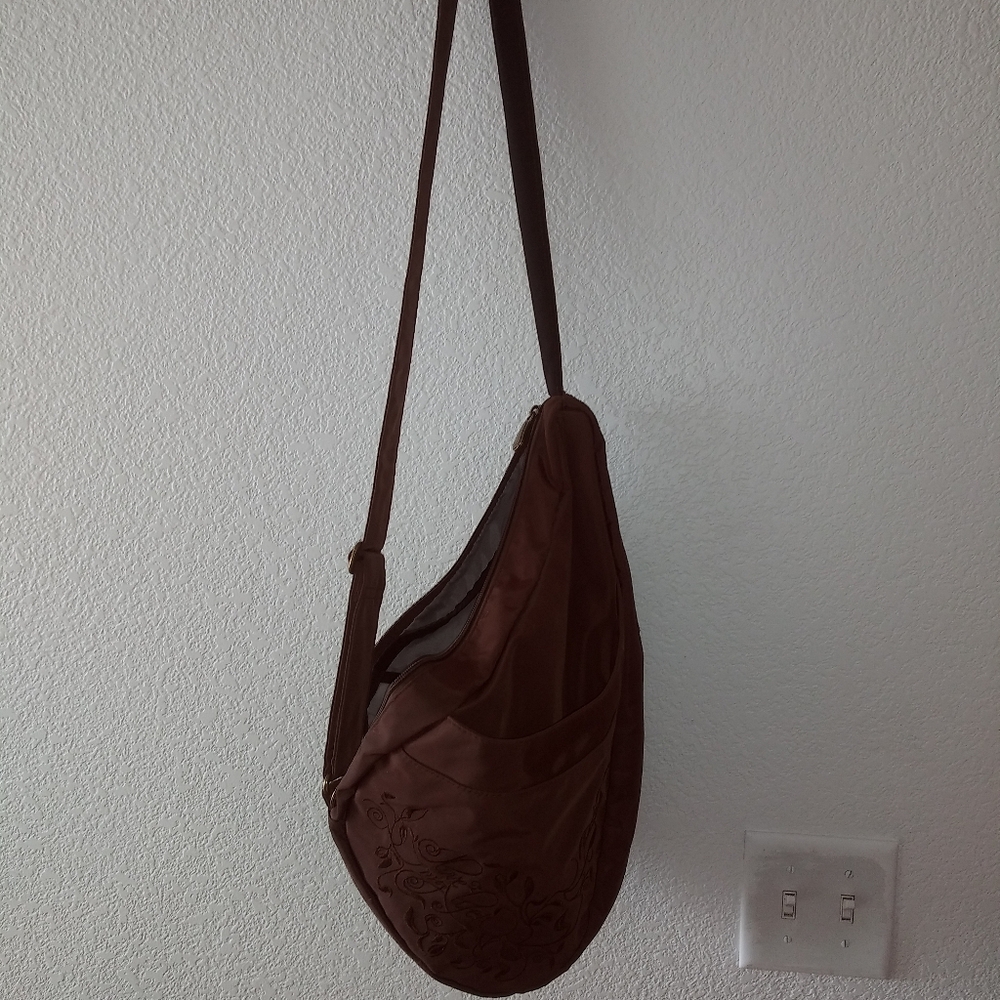 Ameri Bag Healthy Back Bag Brown Embroidered Bag - image 2
